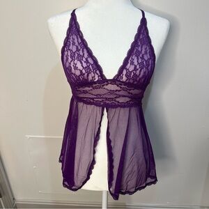 Victoria’s Secret Purple Lace Babydoll Lingerie – XS